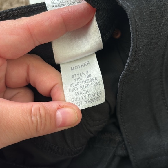 Mother Women’s High Rise Insider Crop Step Fray Black Denim Jeans- Size 26 - Picture 7 of 8